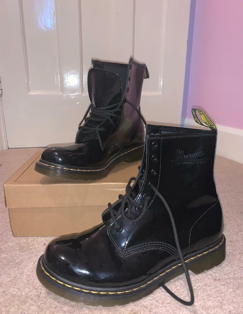 dr martens black 1460 8 eye patent boots